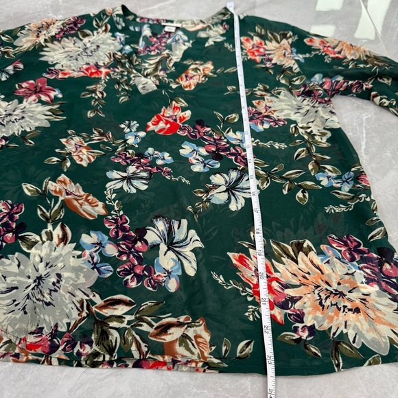 Women’s A New Day Target Floral Sheer Long Sleeve V-Neck Top Medium - Picture 16 of 16